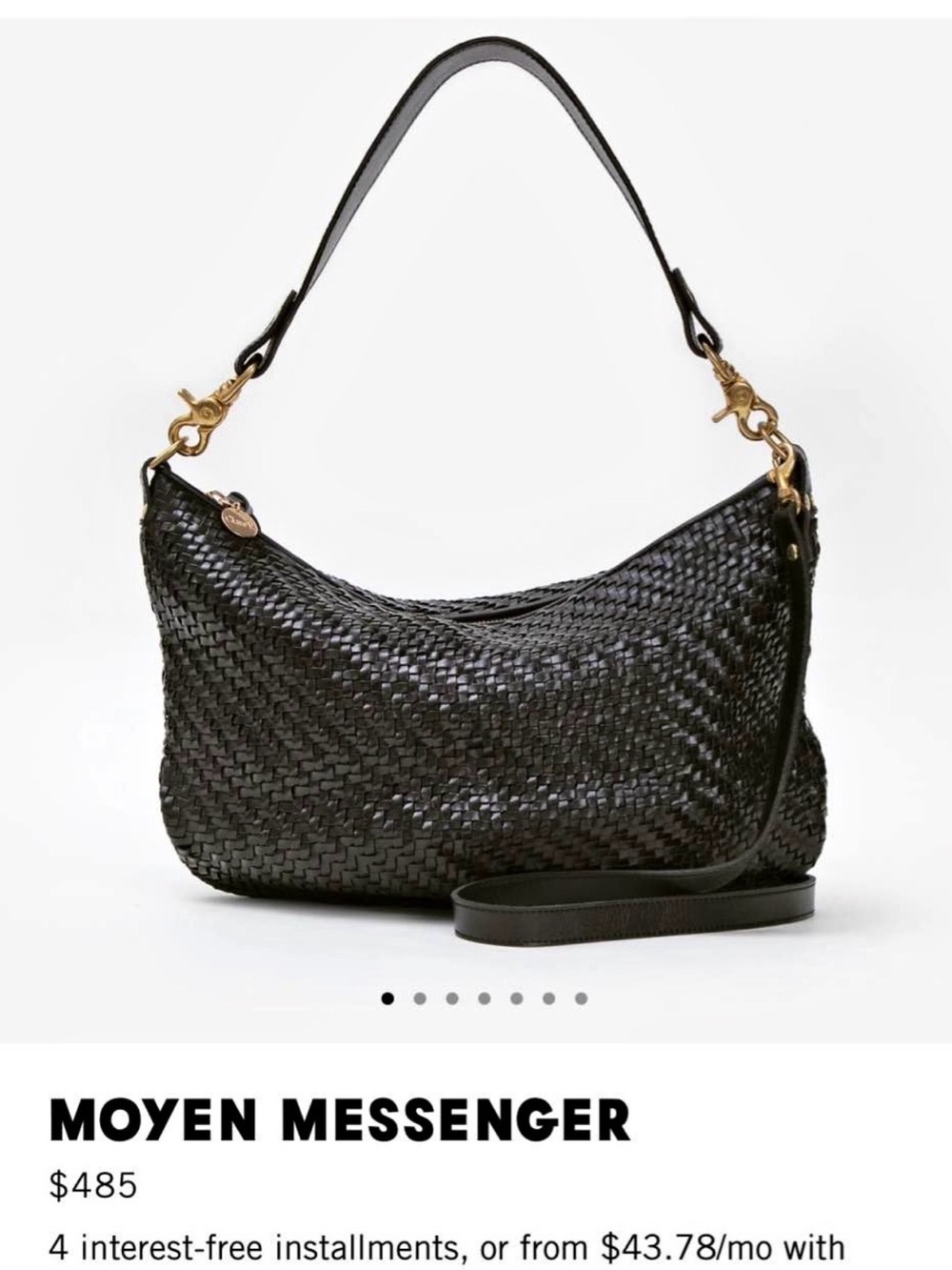 Clare V Black Woven Shoulder Bag - Moyen Messenger